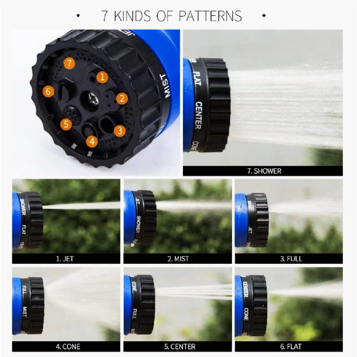 Garden Hose Water Pipe Expandable Water Hose with 7 Function Spray Nozzle
