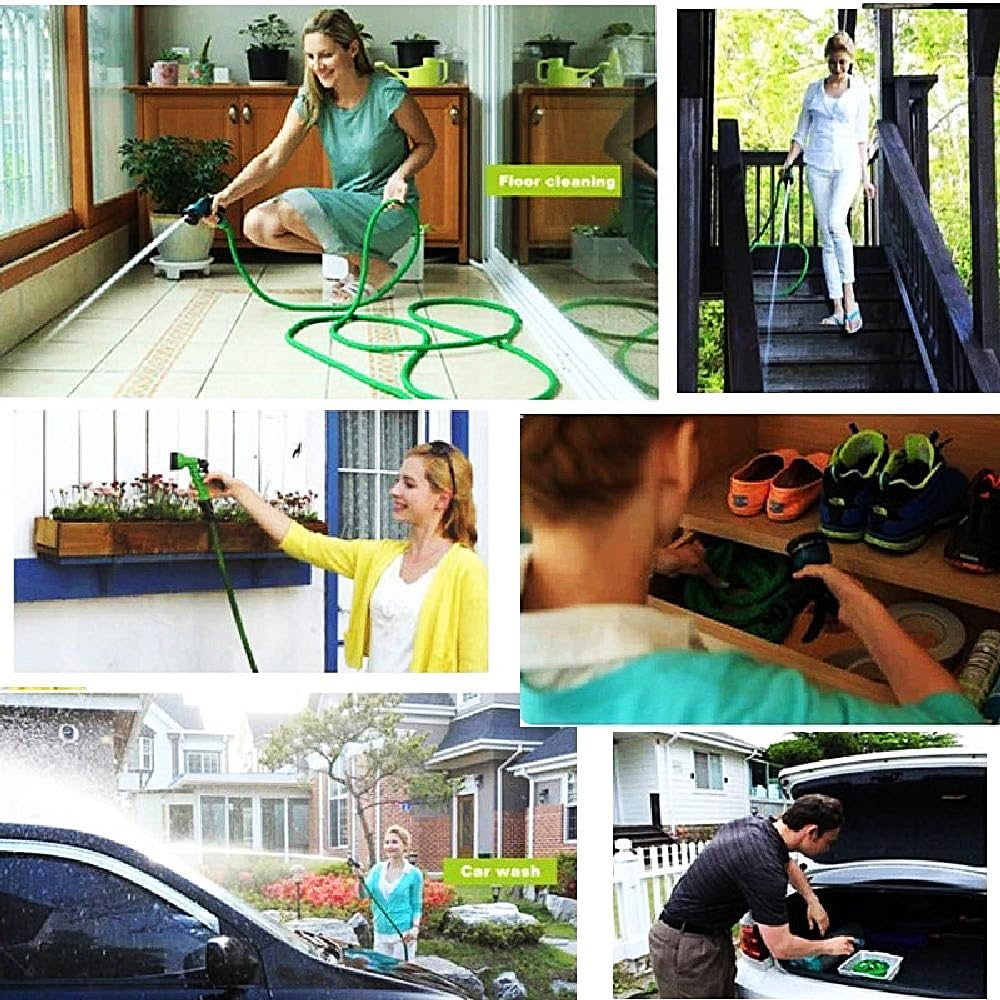 Garden Hose Water Pipe Expandable Water Hose with 7 Function Spray Nozzle