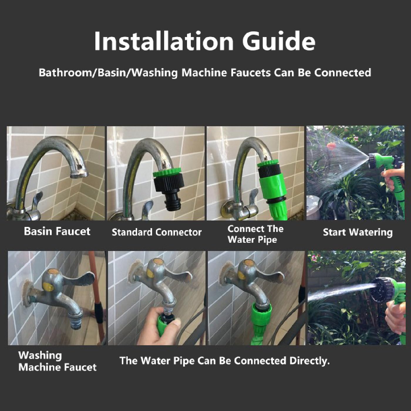 Garden Hose Water Pipe Expandable Water Hose with 7 Function Spray Nozzle
