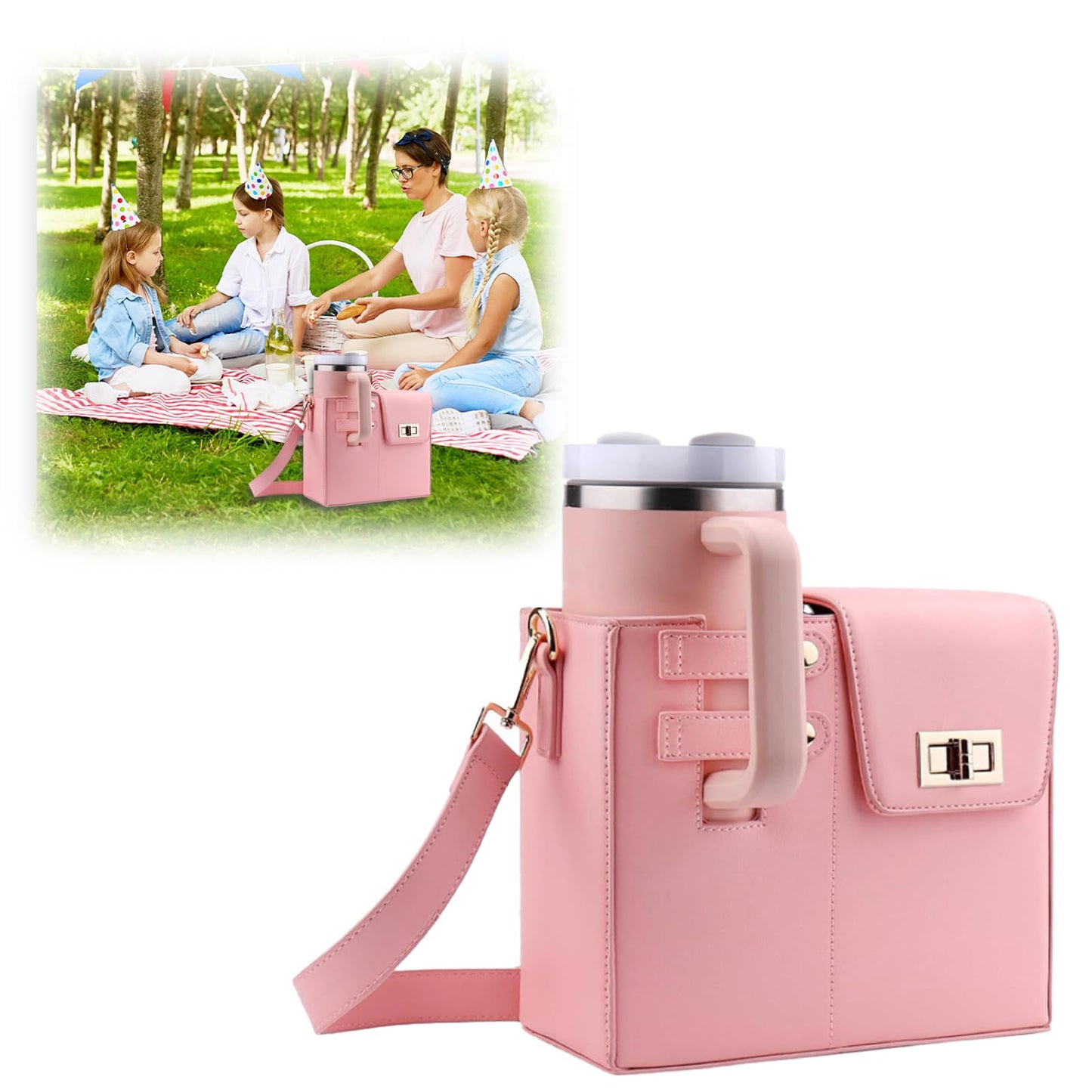 Outdoor Portable Crossbody Water Cup Storage Bag