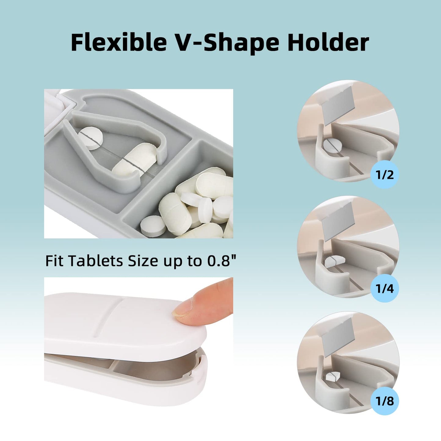 Portable Pill Splitter 2-in-1 Pill Case with Stainless Steel Blade