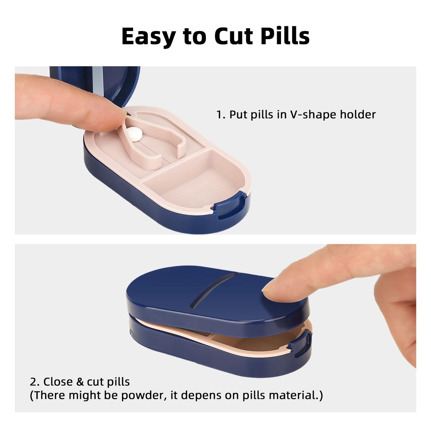 Portable Pill Splitter 2-in-1 Pill Case with Stainless Steel Blade