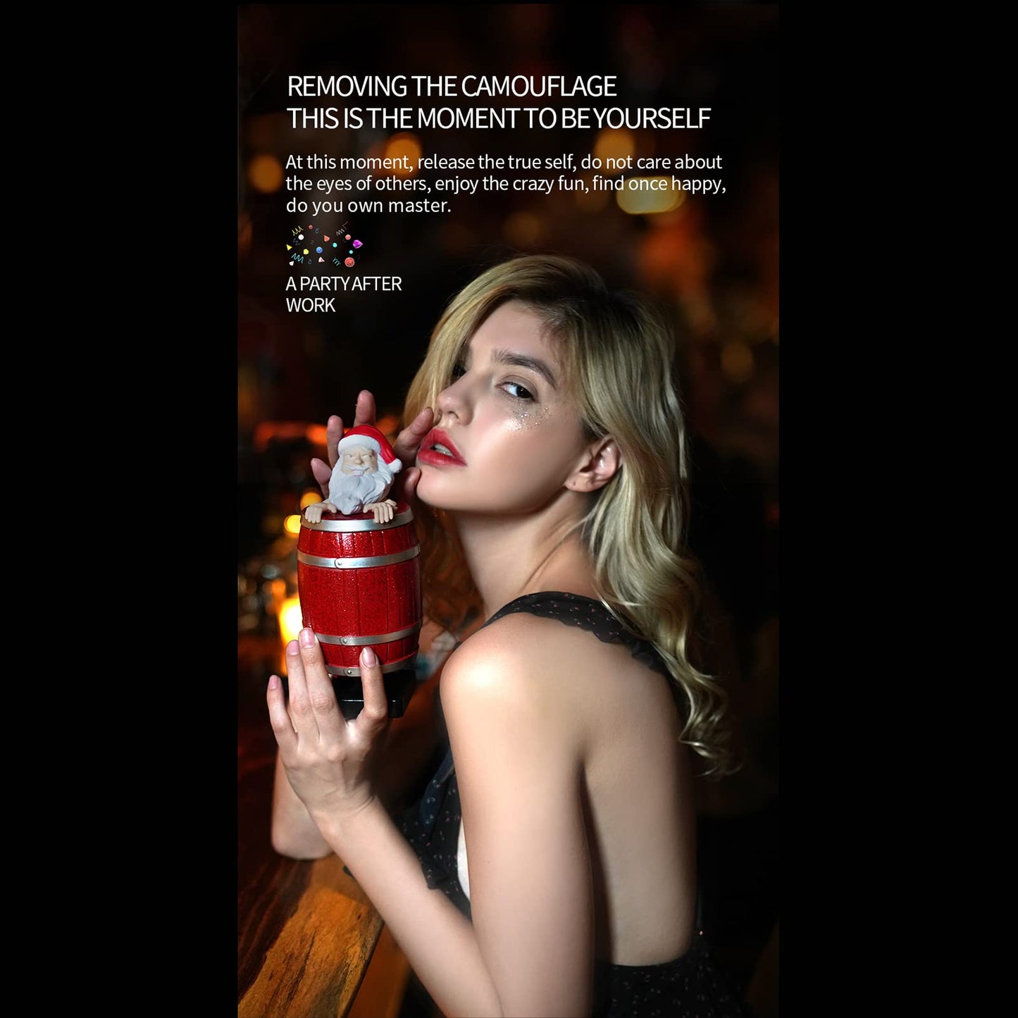 Funny Cigarette Holder Funny Santa Claus in The Wooden Barrel Cigarette Dispenser Cigarette Holder Prank Toy Gift for Man